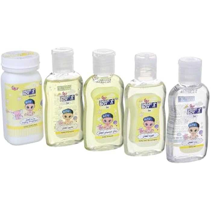 Baby Skin & Hair Care Set (Shampoo + Conditioner + Powder + Oil + Lotion), Yellow DR-A-624 - Image 3